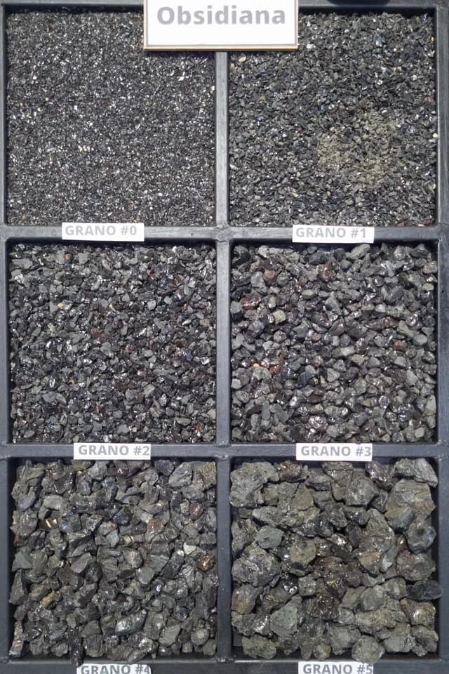 Obsidiana — comparación de granos